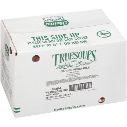 TrueSoups Garden Vegetable Ready to Heat Garden Vegetable Soup, 4 x 8 lb Case - GS1 closed shipping case image