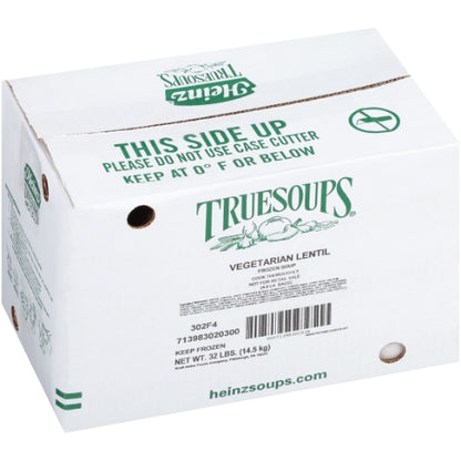 TrueSoups Vegetarian Lentil Ready to Heat Vegetarian Lentil Soup, 4 x 8 lb Case - GS1 closed shipping case image