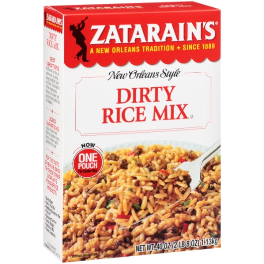 Zatarain`s Dirty Rice Mix, 8 x 40 oz Case - Alternate product angle or state