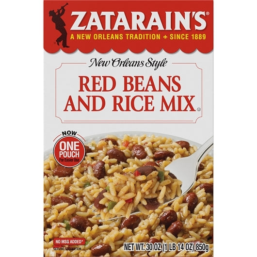 Zatarain`s Red Beans & Rice Mix, 8 x 30 oz Case - Front/center packaged product image