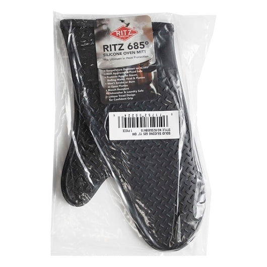 RITZ Food Service John Ritzenthaler 15 Inch 100% Silicone Black Oven Mitt, 1 x 1 each Case - DOT product image 4