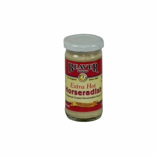 Beaver Extra Hot Horseradish Jar, 12 x 4 oz Case - Condiments & Sauces