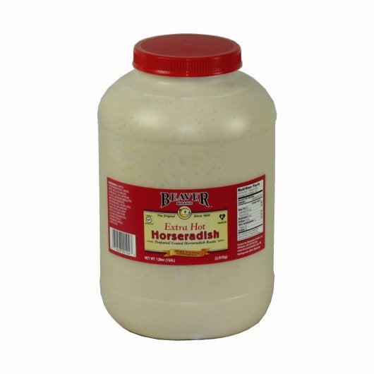 Beaver Extra Hot Horseradish Bulk, 4 x 139 oz Case - Condiments & Sauces
