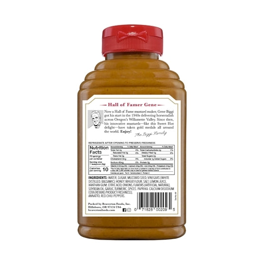 Beaver Sweet Hot Mustard Bottle, 6 x 13 oz Case - Condiments & Sauces
