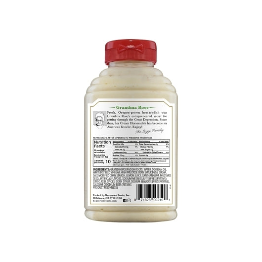 Beaver Brand Cream Style Horseradish Bottle, 6 x 12 oz Case - Condiments & Sauces