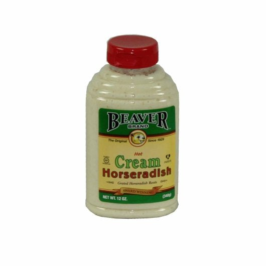 Beaver Cream Style Horseradish Bottle, 6 x 12 oz Case - Condiments & Sauces