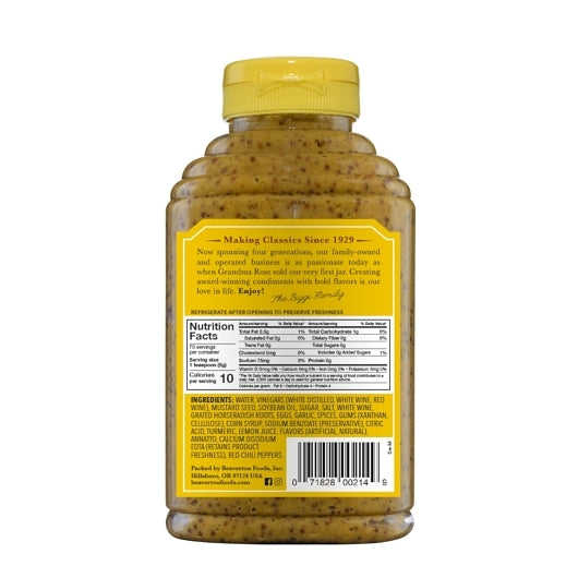Beaver Deli Horseradish Mustard Bottle, 6 x 12.5 oz Case - DOT product image 6