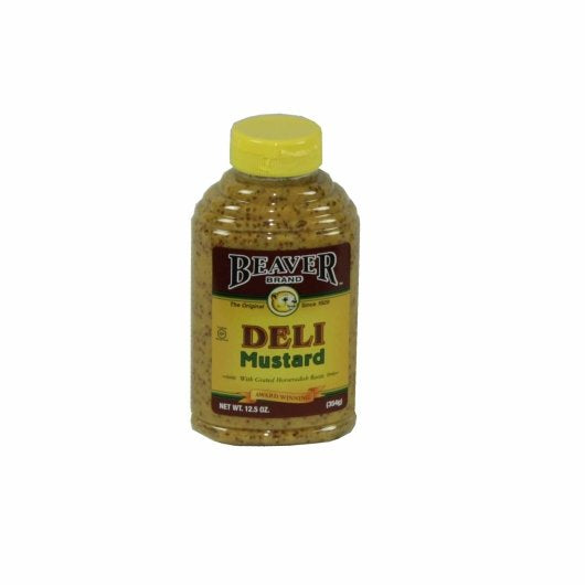 Beaver Deli Horseradish Mustard Bottle, 6 x 12.5 oz Case - Condiments & Sauces