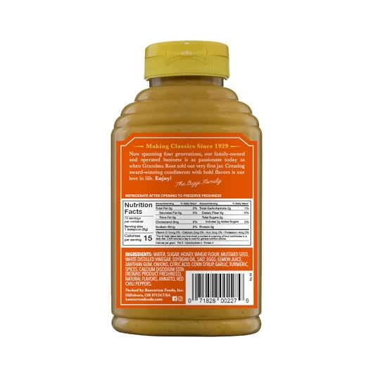 Beaver Honey Mustard Bottle, 6 x 13 oz Case - Alternate product angle or state