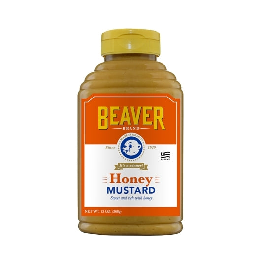 Beaver Honey Mustard Bottle, 6 x 13 oz Case - Alternate product angle or state