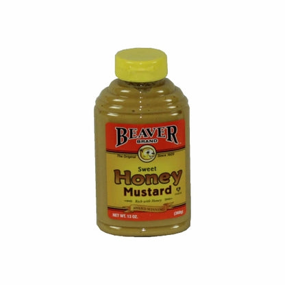 Beaver Honey Mustard Bottle, 6 x 13 oz Case - Condiments & Sauces
