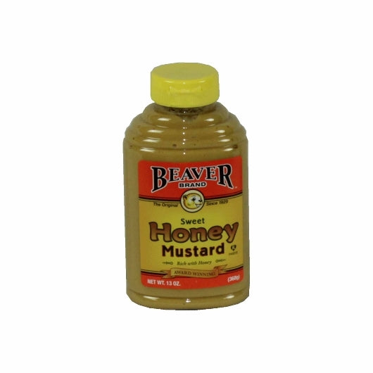 Beaver Honey Mustard Bottle, 6 x 13 oz Case - Condiments & Sauces