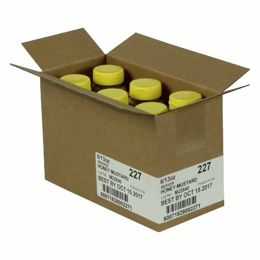 Beaver Honey Mustard Bottle, 6 x 13 oz Case - DOT product image 2