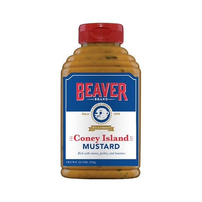 Beaver Coney Island Mustard Bottle, 6 x 12.5 oz Case - Alternate product angle or state