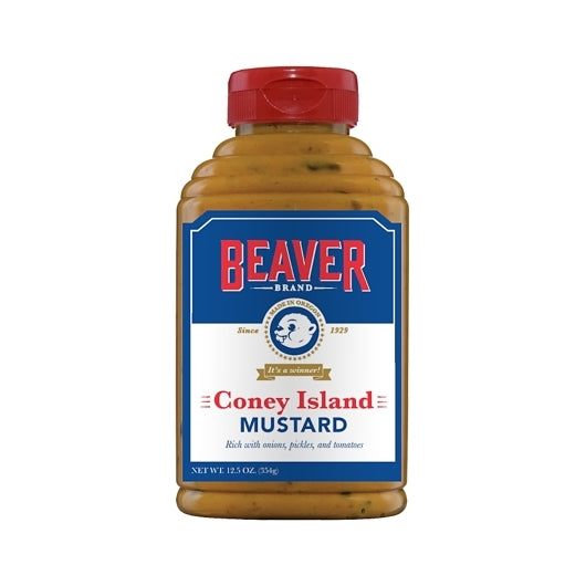 Beaver Coney Island Mustard Bottle, 6 x 12.5 oz Case - Alternate product angle or state
