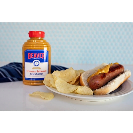Beaver Coney Island Mustard Bottle, 6 x 12.5 oz Case - Alternate product angle or state