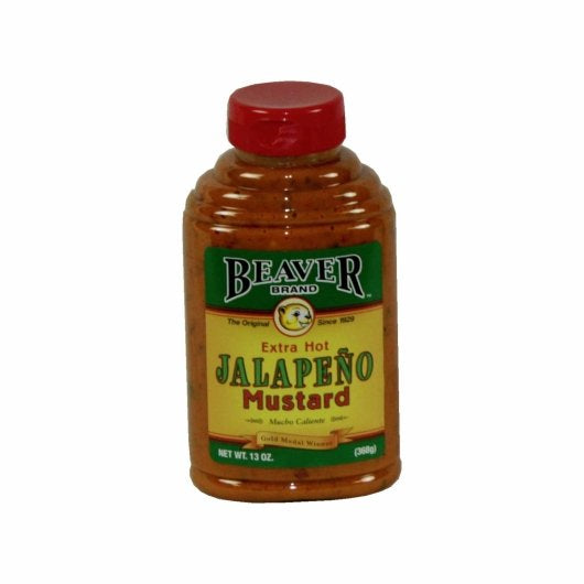 Beaver Jalapeno Mustard Bottle, 6 x 13 oz Case - Condiments & Sauces