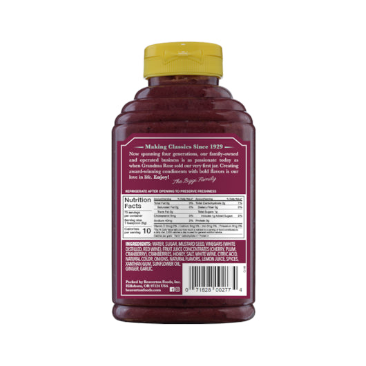 Beaver Cranberry Mustard Bottle, 6 x 13 oz Case - DOT product image 4
