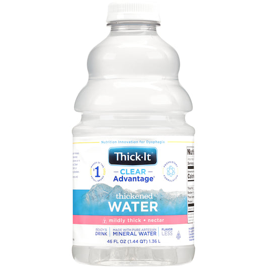 Thick It Aqua Mildly Thickened Water Nectar, 4 x 46 fl oz Case - Thickened Beverages
