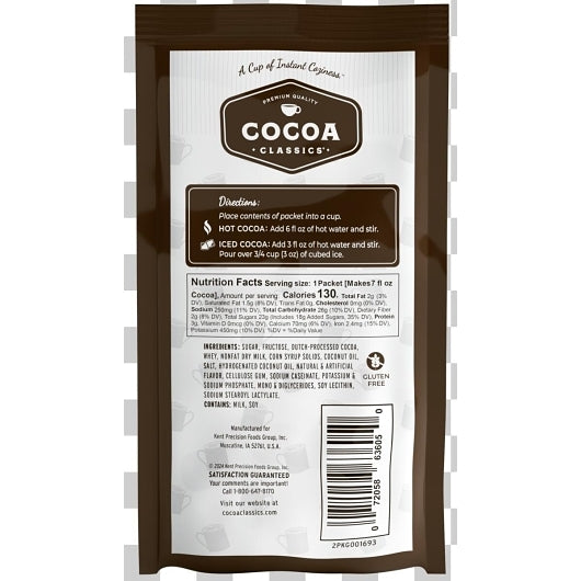 Cocoa Classics Dark Chocolate Cocoa Mix, 36 x 1.25 oz Case - Candy & Confections