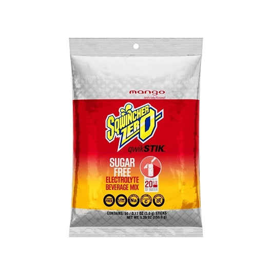 Sqwincher Sugar Free Mango Electrolyte Beverage Mix, 10 x 50 x 0.11 oz Case - Beverages