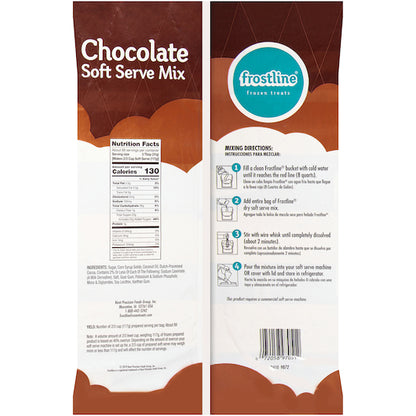 Frostline Lactose Free Chocolate Soft Serve Mix, 6 x 6 lb Case - DOT product image 3