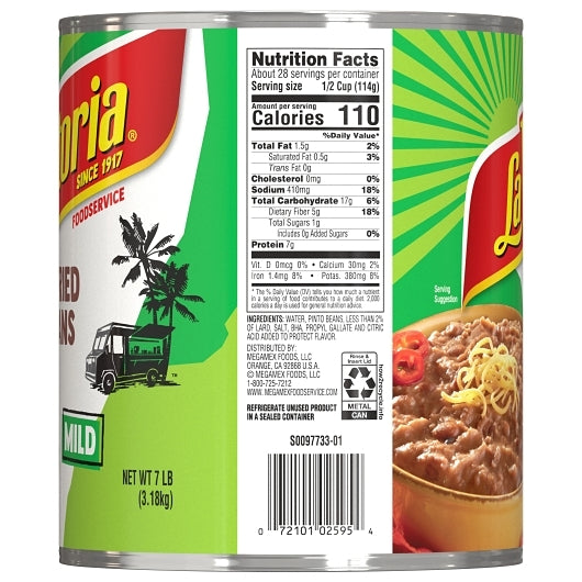 La Victoria Refried Beans, 6 x 112 oz Case - DOT product image 8
