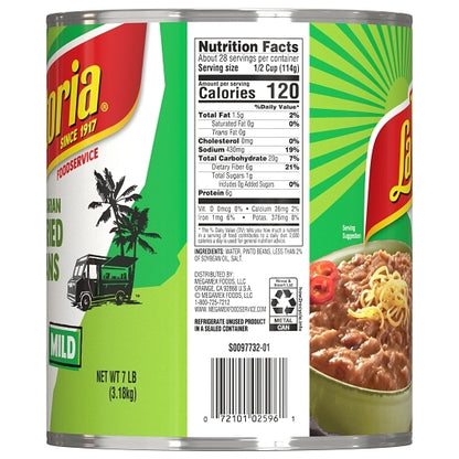 La Victoria Vegetarian Refried Beans, 6 x 112 oz Case - DOT product image 7