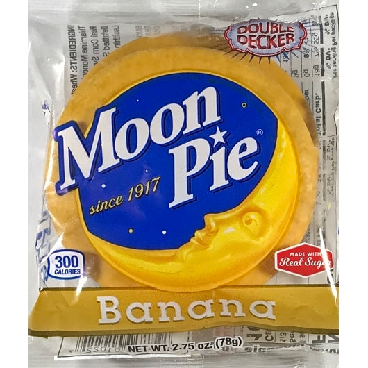 MoonPie Banana Double Decker Marshmallow Sandwich, 9 x 9 x 2.75 oz Case - Bakery & Desserts