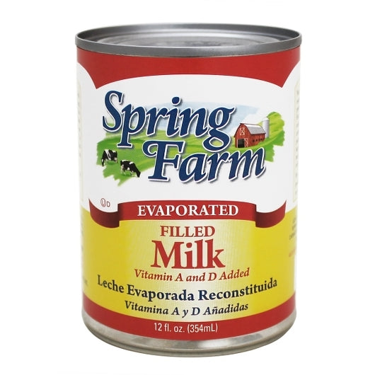 Spring Farm Filled Evaporated Milk , 24 x 12 fl oz Case - Pantry Ingredients