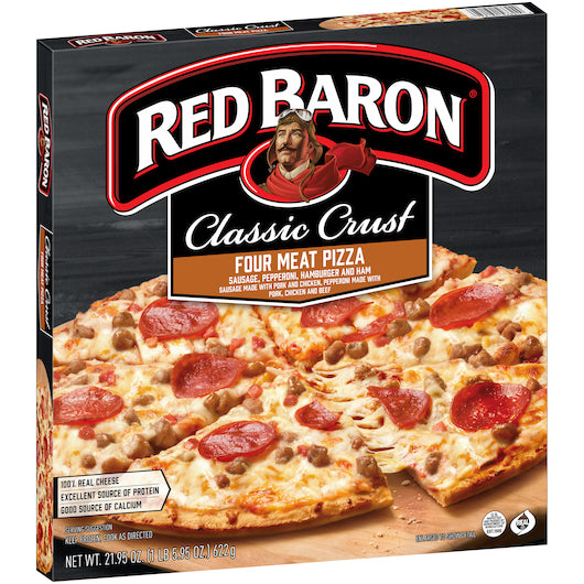 Red Baron PIZZA CLASSIC CRUST 4 MEAT, 16 x 21.95 oz Case - DOT product image 8