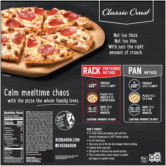 Red Baron PIZZA CLASSIC CRUST 4 MEAT, 16 x 21.95 oz Case - DOT product image 6