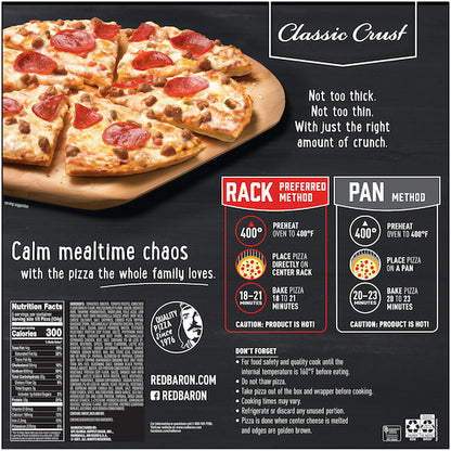 Red Baron PIZZA CLASSIC CRUST 4 MEAT, 16 x 21.95 oz Case - DOT product image 6