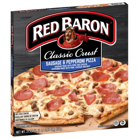 Red Baron PIZ CLASSIC CRUST SAUSAGE AND PEPPERONI, 16 x 21.95 oz Case - DOT product image 8