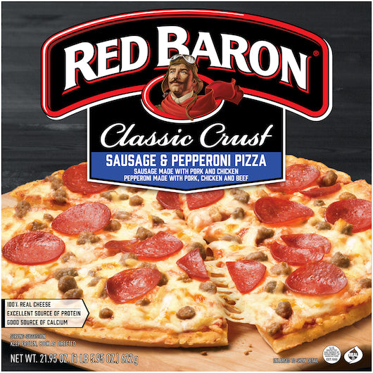 Red Baron PIZ CLASSIC CRUST SAUSAGE AND PEPPERONI, 16 x 21.95 oz Case - DOT product image 2