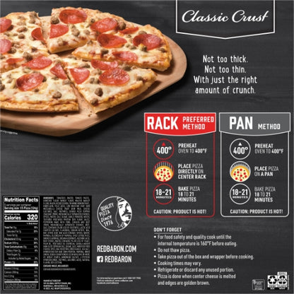 Red Baron PIZ CLASSIC CRUST SAUSAGE AND PEPPERONI, 16 x 21.95 oz Case - DOT product image 6