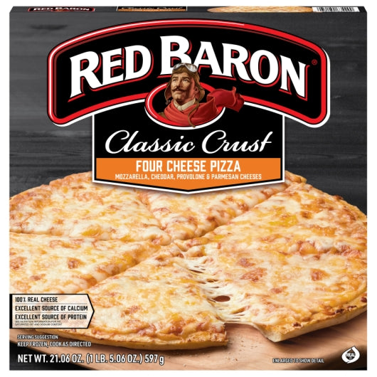 Red Baron Pizza Four Cheese Classic Pizza, 16 x 21.06 oz Case - Prepared Foods