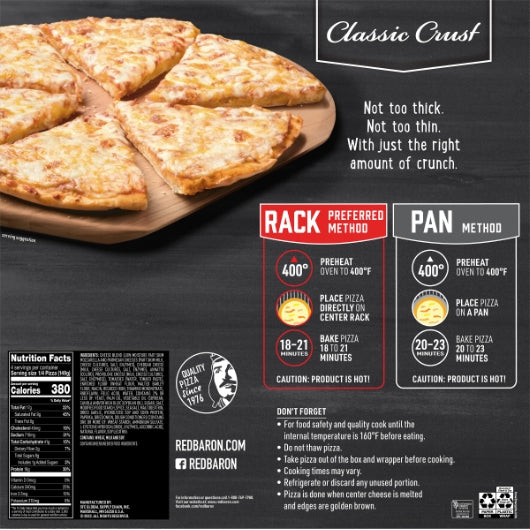 Red Baron PIZZA FOUR CHEESE CLASSIC PIZZA, 16 x 21.06 oz Case - DOT product image 8