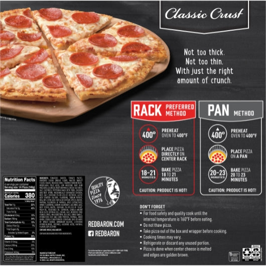 Red Baron Classic Crust Pepperoni Pizza, 16 x 20.6 oz Case - DOT product image 6