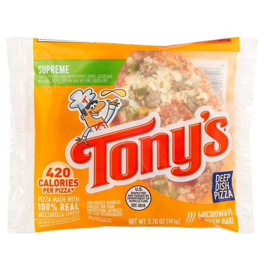 Schwans Tonys Supreme Deep Dish Supreme Pizza, 24 x 5.7 oz Case - Prepared Foods