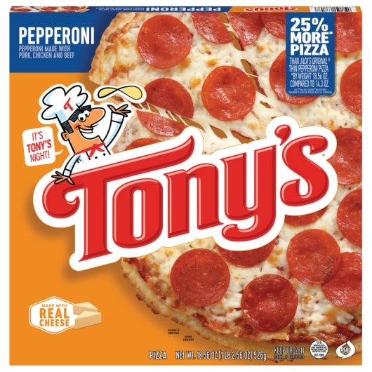 Tony's Pizzeria Style Pepperoni Pizza, 16 x 18.56 oz Case - Prepared Foods
