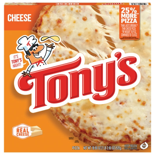Tony's Pizzeria Style Cheese Pizza, 16 x 18.9 oz Case - Prepared Foods