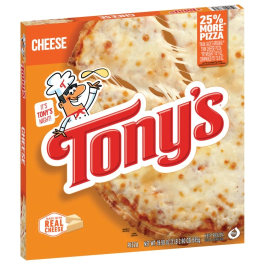 Tonys Pizzeria Style Cheese Pizza, 16 x 18.9 oz Case - Alternate product angle or state