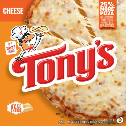 Tonys Pizzeria Style Cheese Pizza, 16 x 18.9 oz Case - Front/center packaged product image