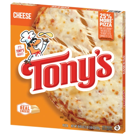 Tonys Pizzeria Style Cheese Pizza, 16 x 18.9 oz Case - Alternate product angle or state