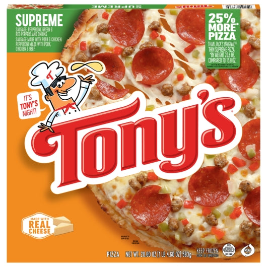 Tony's Pizzeria Style Supreme Pizza, 16 x 20.6 oz Case - Prepared Foods
