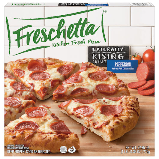 Freschetta Naturally Rising Crust Pepperoni, 14 x 27.35 oz Case - Prepared Foods