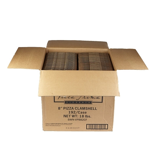 Villa Prima 8" Clamshell Pizza Box, 1 x 192 each Case - Food Containers & Lids