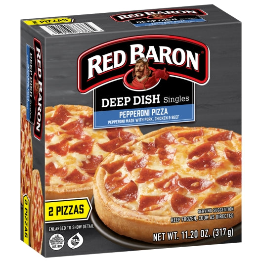 Red Baron Deep Dish Singles PEPPERONI PIZZA, 12 x 11.2 oz Case - DOT product image 8