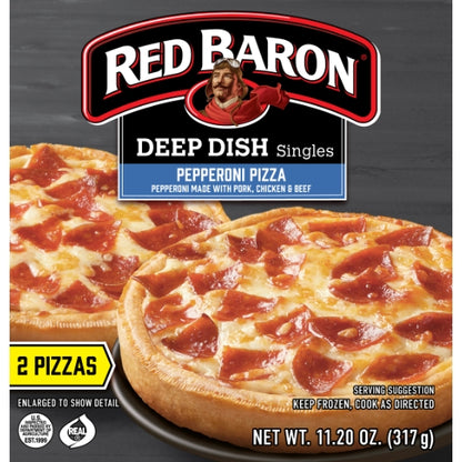 Red Baron Deep Dish Singles PEPPERONI PIZZA, 12 x 11.2 oz Case - DOT product image 2